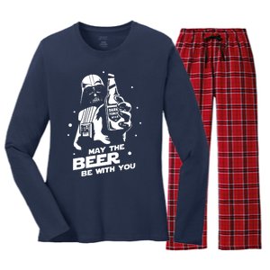 May The Beer Be With You Parody Space Saga Women's Long Sleeve Flannel Pajama Set 