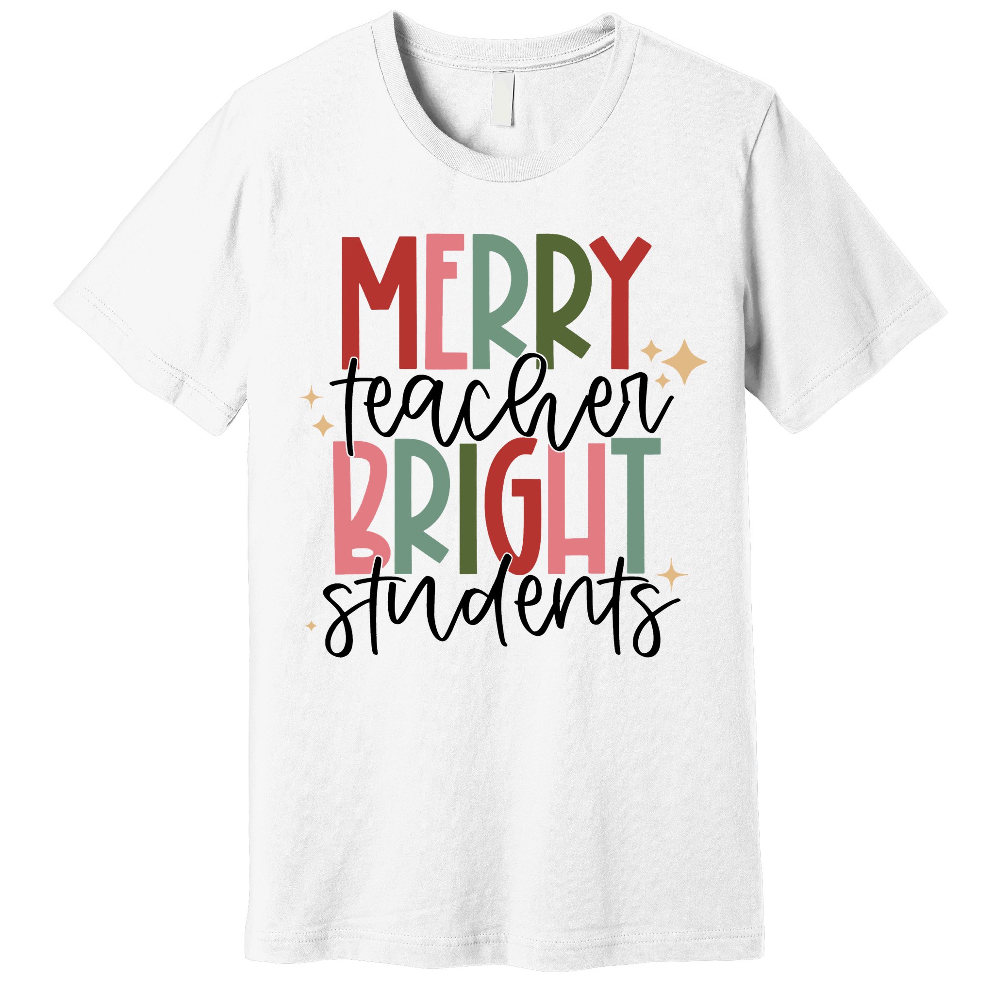 Merry Teacher Bright Students Christmas Premium T-Shirt