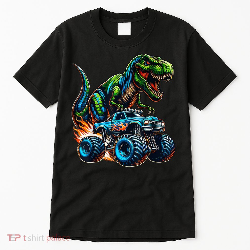 Monster Truck Boy Dinosaur Birthday Party Monster Truck Tall T-Shirt