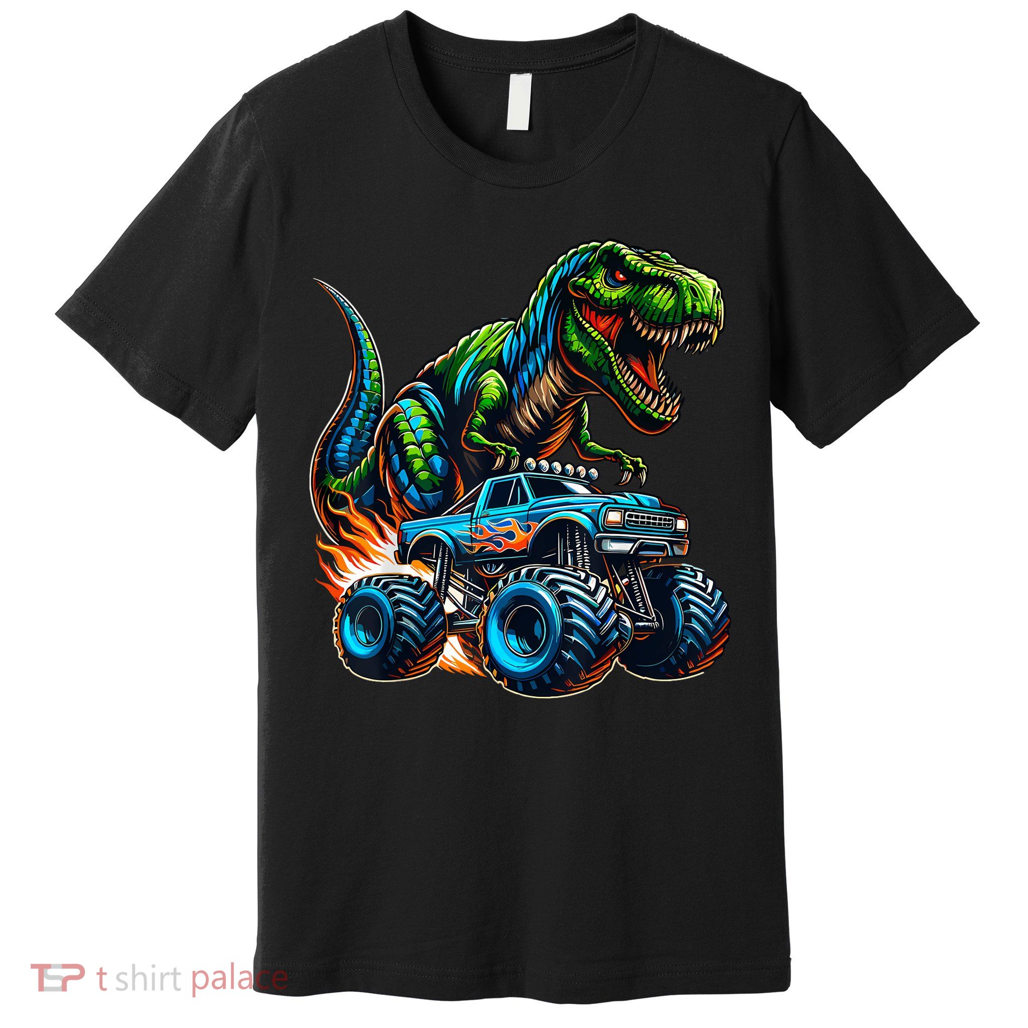 Monster Truck Boy Dinosaur Birthday Party Monster Truck Premium T-Shirt