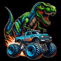 Monster Truck Boy Dinosaur Birthday Party Monster Truck Womens Tank Top