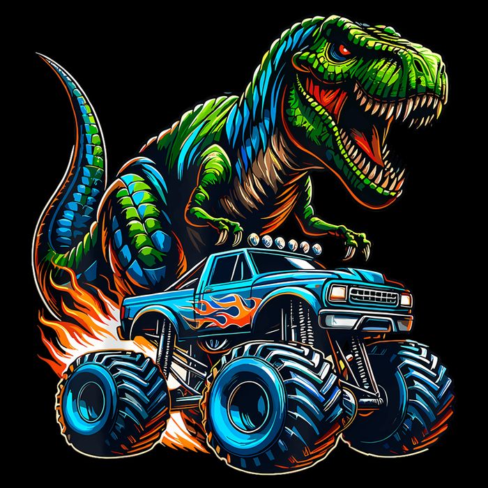 Monster Truck Boy Dinosaur Birthday Party Monster Truck Womens Tank Top