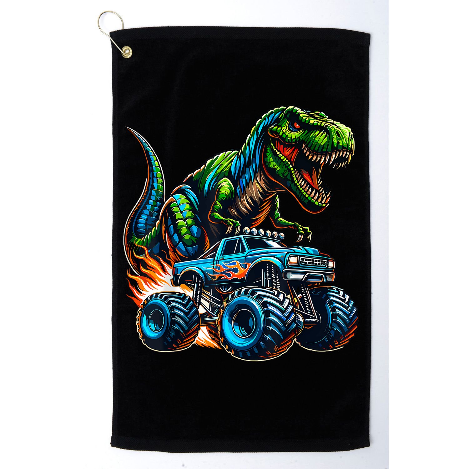 Monster Truck Boy Dinosaur Birthday Party Monster Truck Golf Towel
