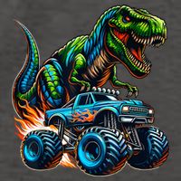 Monster Truck Boy Dinosaur Birthday Party Monster Truck Vector Backpack