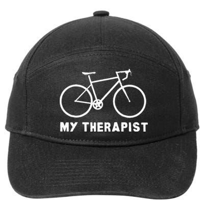 My Therapist Bicycle Funny Bike Riding Rider Cycling Gift 7-Panel Snapback Hat