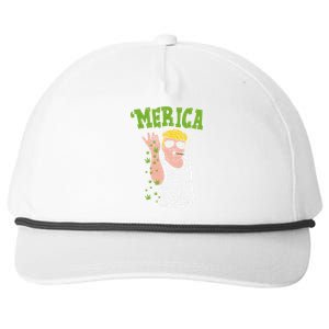 Merica Trump Bae Smoking Weed Cannabis Funny 420 Stoner Gift Funny Gift Snapback Five-Panel Rope Hat