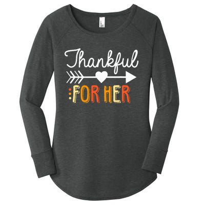 Matching Thanksgiving Couples Pair Funny Outfit Women's Perfect Tri Tunic Long Sleeve Shirt