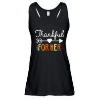 Matching Thanksgiving Couples Pair Funny Outfit Ladies Essential Flowy Tank