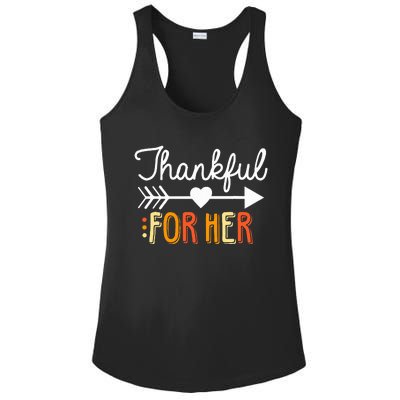 Matching Thanksgiving Couples Pair Funny Outfit Ladies PosiCharge Competitor Racerback Tank