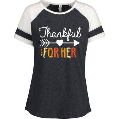 Matching Thanksgiving Couples Pair Funny Outfit Enza Ladies Jersey Colorblock Tee