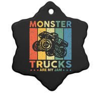 Monster Truck Car For Birthday Ceramic Star Ornament