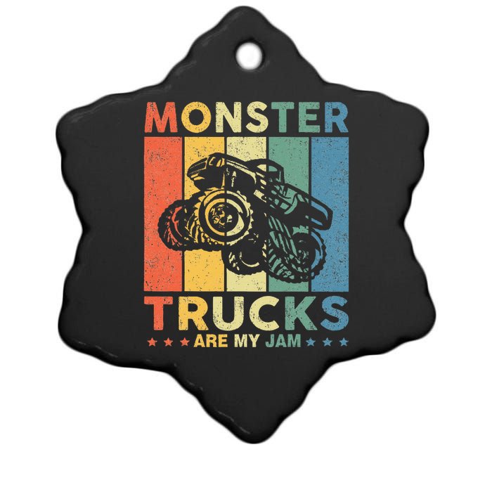 Monster Truck Car For Birthday Ceramic Star Ornament