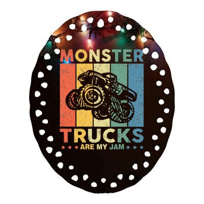 Monster Truck Car For Birthday Ceramic Oval Ornament