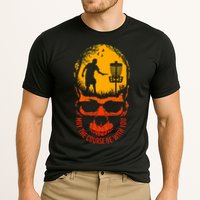 May The Course Be With You Disc Golf Player Skull Sunset Cooling Performance Crew T-Shirt