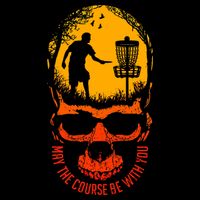 May The Course Be With You Disc Golf Player Skull Sunset Impact Tech Backpack