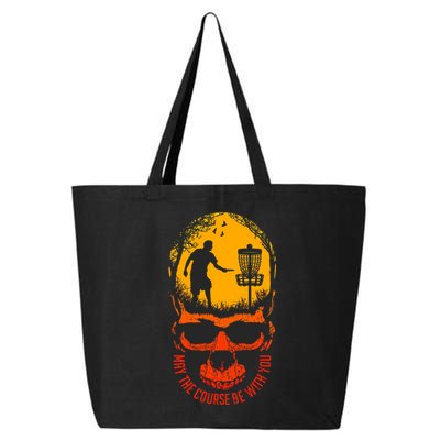 May The Course Be With You Disc Golf Player Skull Sunset 25L Jumbo Tote