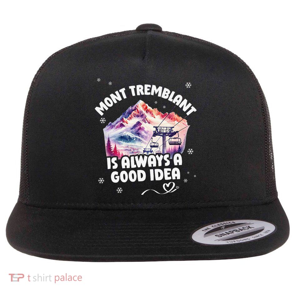 Mont Tremblant Canada Ski Resort Quebec Skiing Souvenir Flatbill Hat