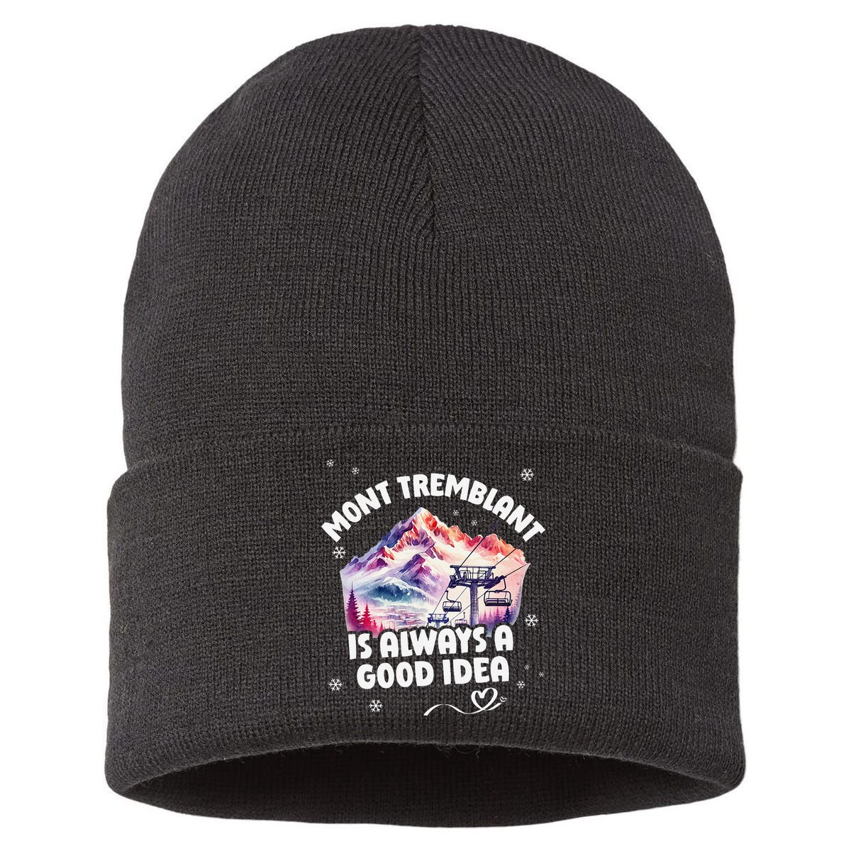 Mont Tremblant Canada Ski Resort Quebec Skiing Souvenir Sustainable Knit Beanie