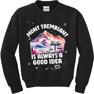 Mont Tremblant Canada Ski Resort Quebec Skiing Souvenir Kids Sweatshirt