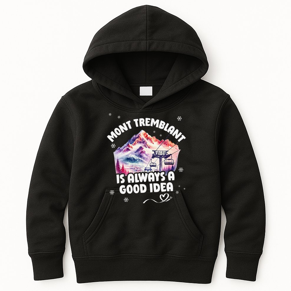 Mont Tremblant Canada Ski Resort Quebec Skiing Souvenir Kids Hoodie