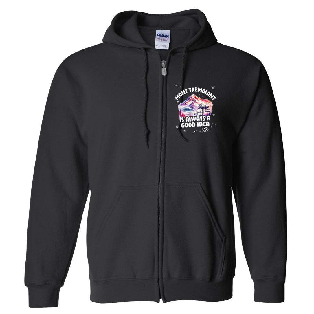 Mont Tremblant Canada Ski Resort Quebec Skiing Souvenir Full Zip Hoodie