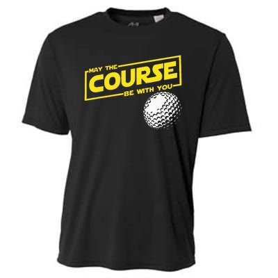 May The Course Be With You Funny Golf Cooling Performance Crew T-Shirt