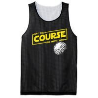 May The Course Be With You Funny Golf Mesh Reversible Basketball Jersey Tank