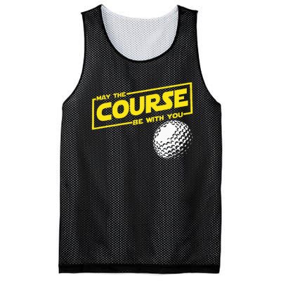 May The Course Be With You Funny Golf Mesh Reversible Basketball Jersey Tank