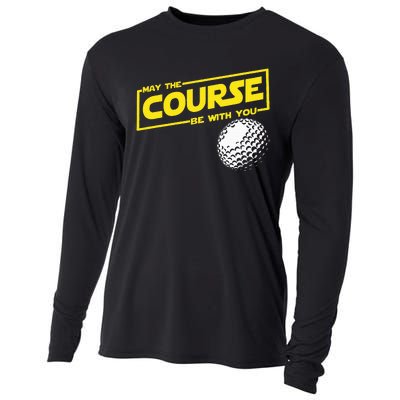 May The Course Be With You Funny Golf Cooling Performance Long Sleeve Crew