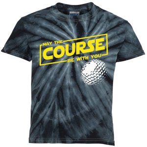 May The Course Be With You Funny Golf Kids Tie-Dye T-Shirt