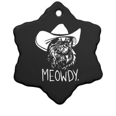 Meowdy Texas Cat Meme Ceramic Star Ornament