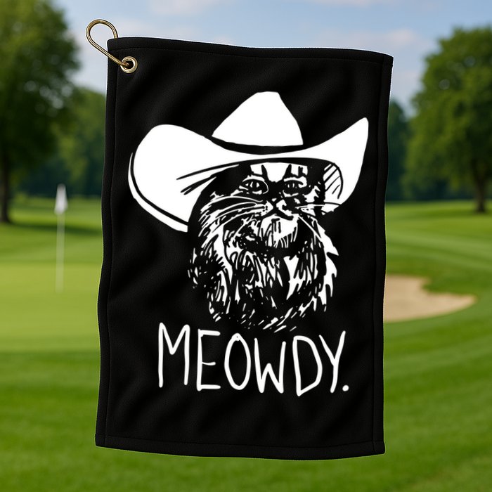 Meowdy Texas Cat Meme Golf Towel