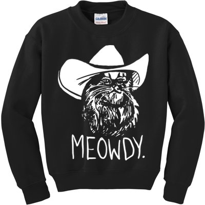 Meowdy Texas Cat Meme Kids Sweatshirt
