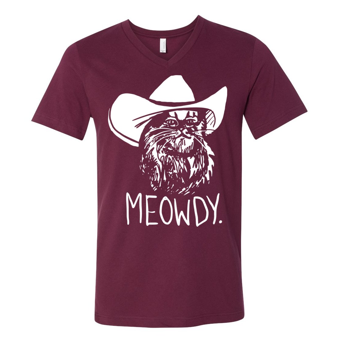 Meowdy Texas Cat Meme V-Neck T-Shirt