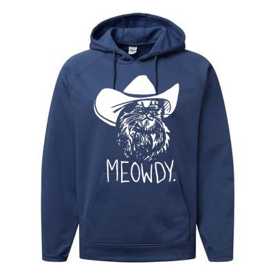 Meowdy Texas Cat Meme Performance Fleece Hoodie