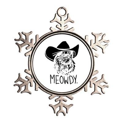 Meowdy Texas Cat Meme Metallic Star Ornament