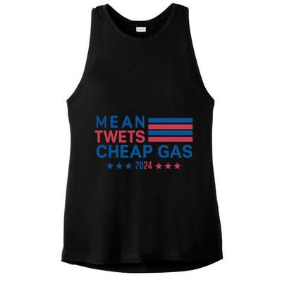 Mean Tweets Cheap Gas 2024 Graphic Ladies PosiCharge Tri-Blend Wicking Tank