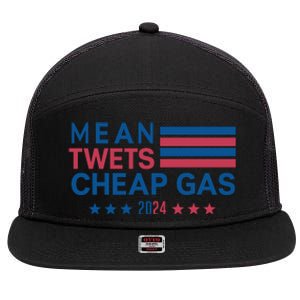 Mean Tweets Cheap Gas 2024 Graphic 7 Panel Mesh Trucker Snapback Hat