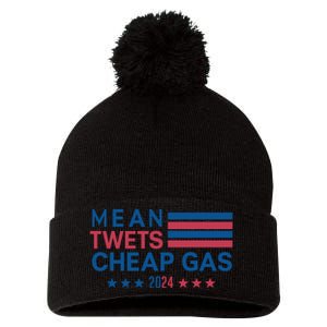 Mean Tweets Cheap Gas 2024 Graphic Pom Pom 12in Knit Beanie