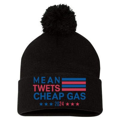 Mean Tweets Cheap Gas 2024 Graphic Pom Pom 12in Knit Beanie