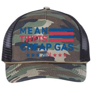 Mean Tweets Cheap Gas 2024 Graphic Retro Rope Trucker Hat Cap