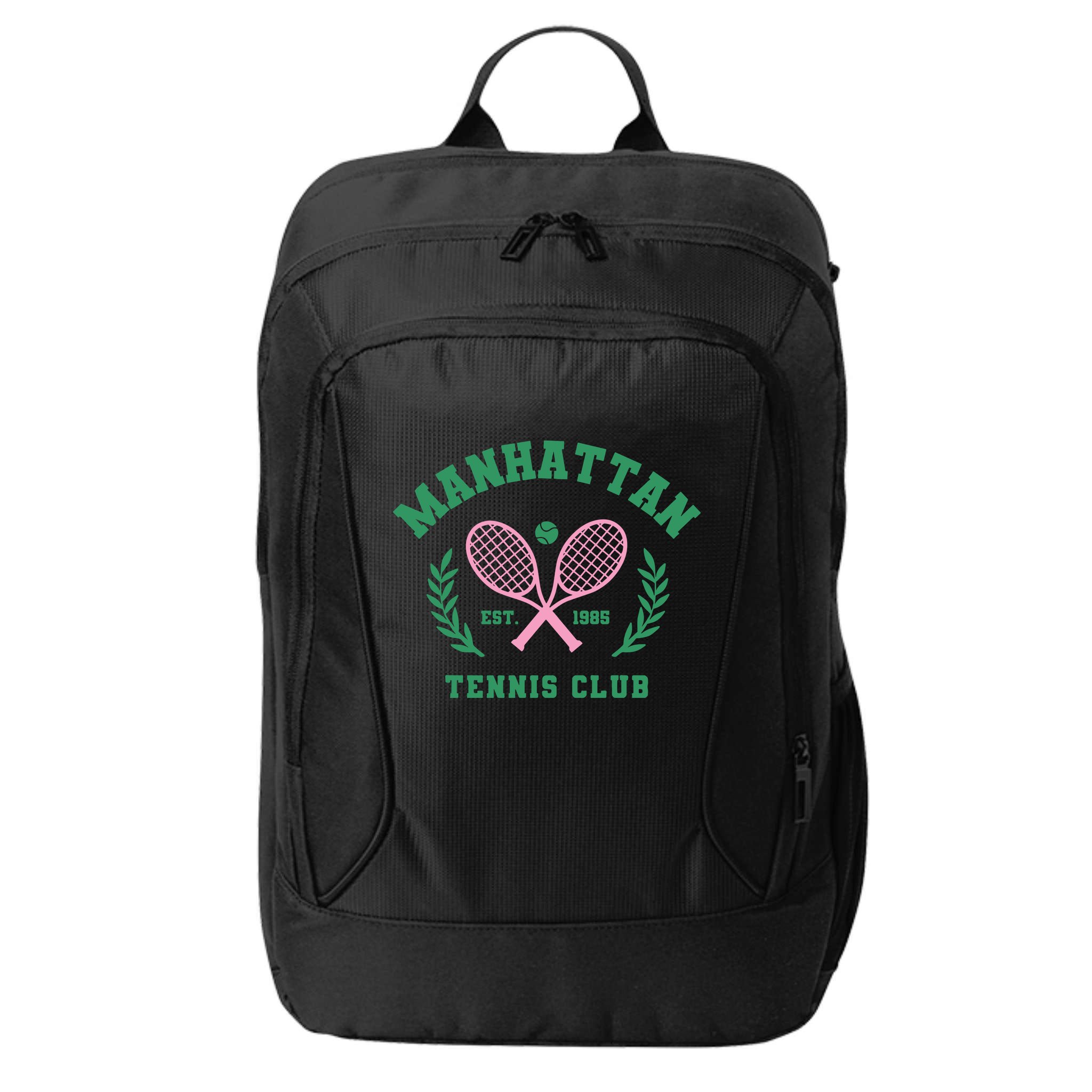 Manhattan Tennis Club Pink And Green Tennis City Backpack