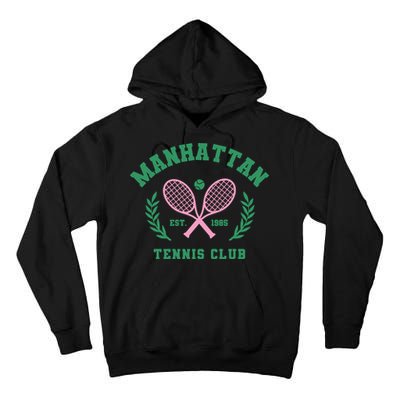 Manhattan Tennis Club Pink And Green Tennis Tall Hoodie