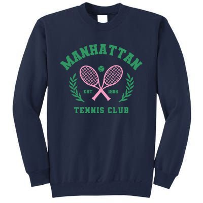 Manhattan Tennis Club Pink And Green Tennis Tall Sweatshirt