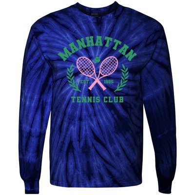 Manhattan Tennis Club Pink And Green Tennis Tie-Dye Long Sleeve Shirt