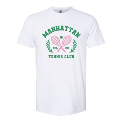 Manhattan Tennis Club Pink And Green Tennis Softstyle® CVC T-Shirt