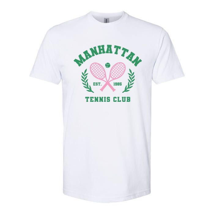 Manhattan Tennis Club Pink And Green Tennis Softstyle® CVC T-Shirt