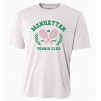 Manhattan Tennis Club Pink And Green Tennis Cooling Performance Crew T-Shirt