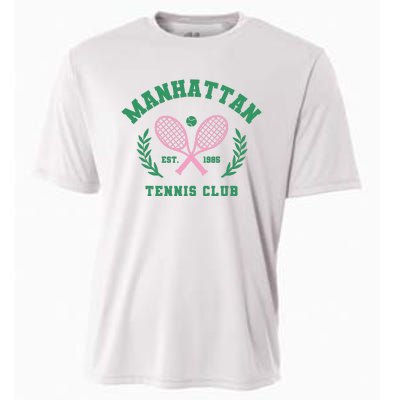 Manhattan Tennis Club Pink And Green Tennis Cooling Performance Crew T-Shirt