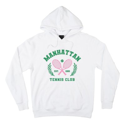 Manhattan Tennis Club Pink And Green Tennis Hoodie